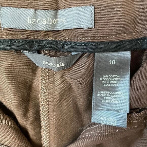Liz Claiborne Brown Michaela Capri Pants Size 10 - Picture 4 of 4